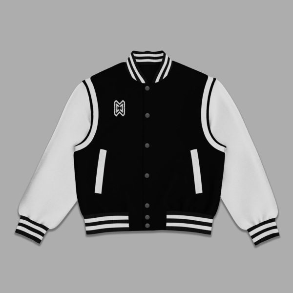 Black & White Varsity Jacket with Eagle Back - Image 2